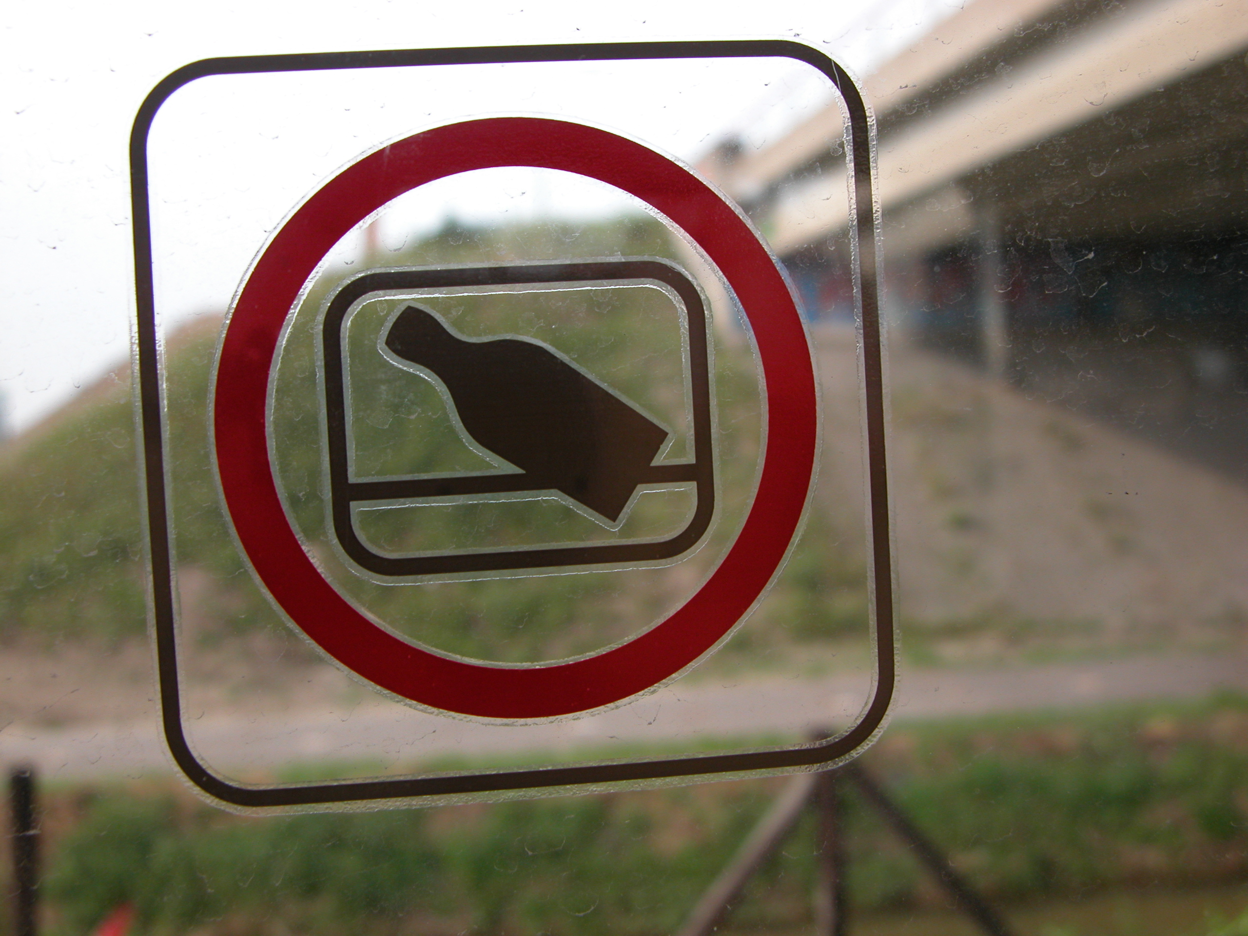 objects signs window train ns dutch bottle sign forbidden to throw bottle out of window rubbish sticker