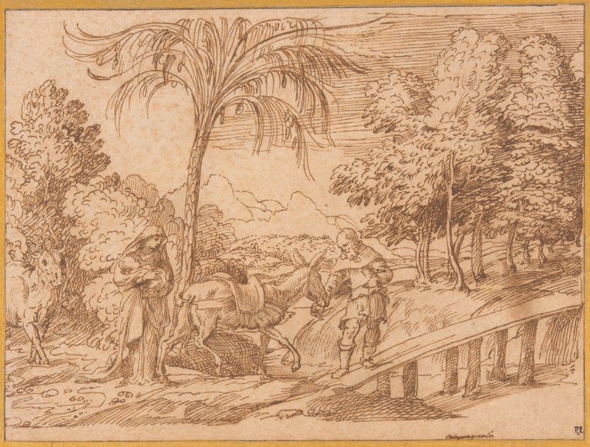 The Flight into Egypt (c. 1540) // Domenico Campagnola Italian, c. 1500-1564