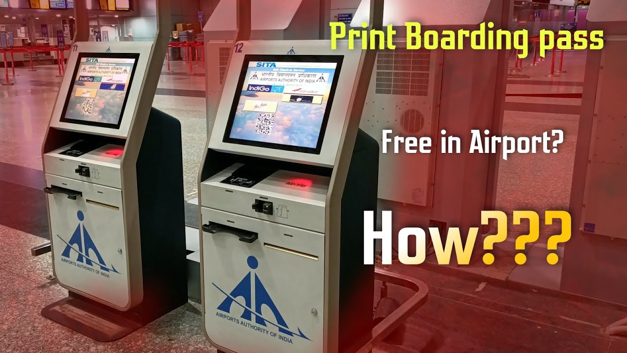 How to Print Boarding pass Free In Airport - Self Check-In - Air Travel