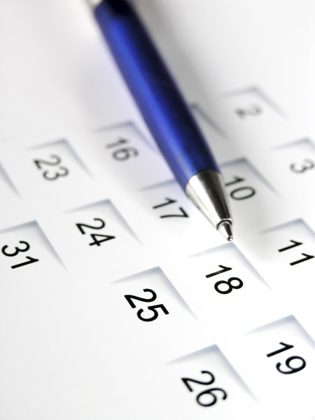 Pen on calendar