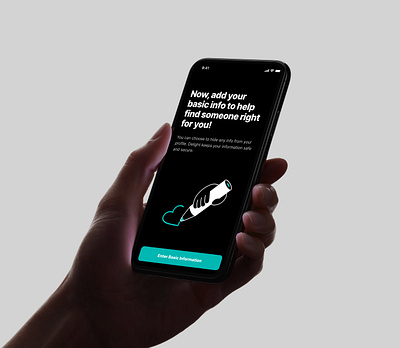 Add your basic info. Dating & Relationship by Delight app add info basic info dark theme dating dating app find finder illustration interface ios ios design love match meet messenger app mobile mobile app partner person uidesign