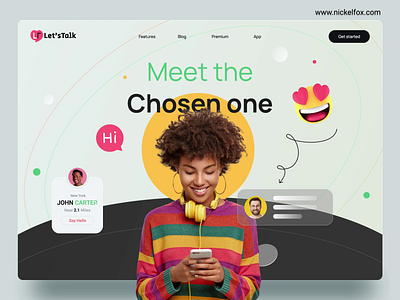 Let's talk - Dating website landing page 3d animation app art branding dashboard dating design exploration hero page illustration ios landing page minimal motion graphics online ui ux vector website