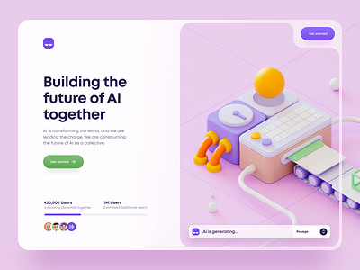 CleverBot - AI Landing Page Hero Header 3d illustration 3d render ai ai 3d illustration ai chat app ai ui kit clean community hero header illustration landing page minimal mobile ui ui design ux ux design web app web design website