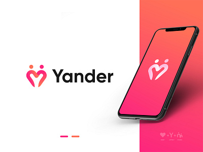 Heart+Y+Couple - Yander Dating App Icon Design abstract art abstract couple logo brand identity business logo colorful logo dating app icon dating logo design gradient logo heart icon design heart logo illustration logo logo design matrimony logo modern dating app icon modern lettering modern logo professional logo