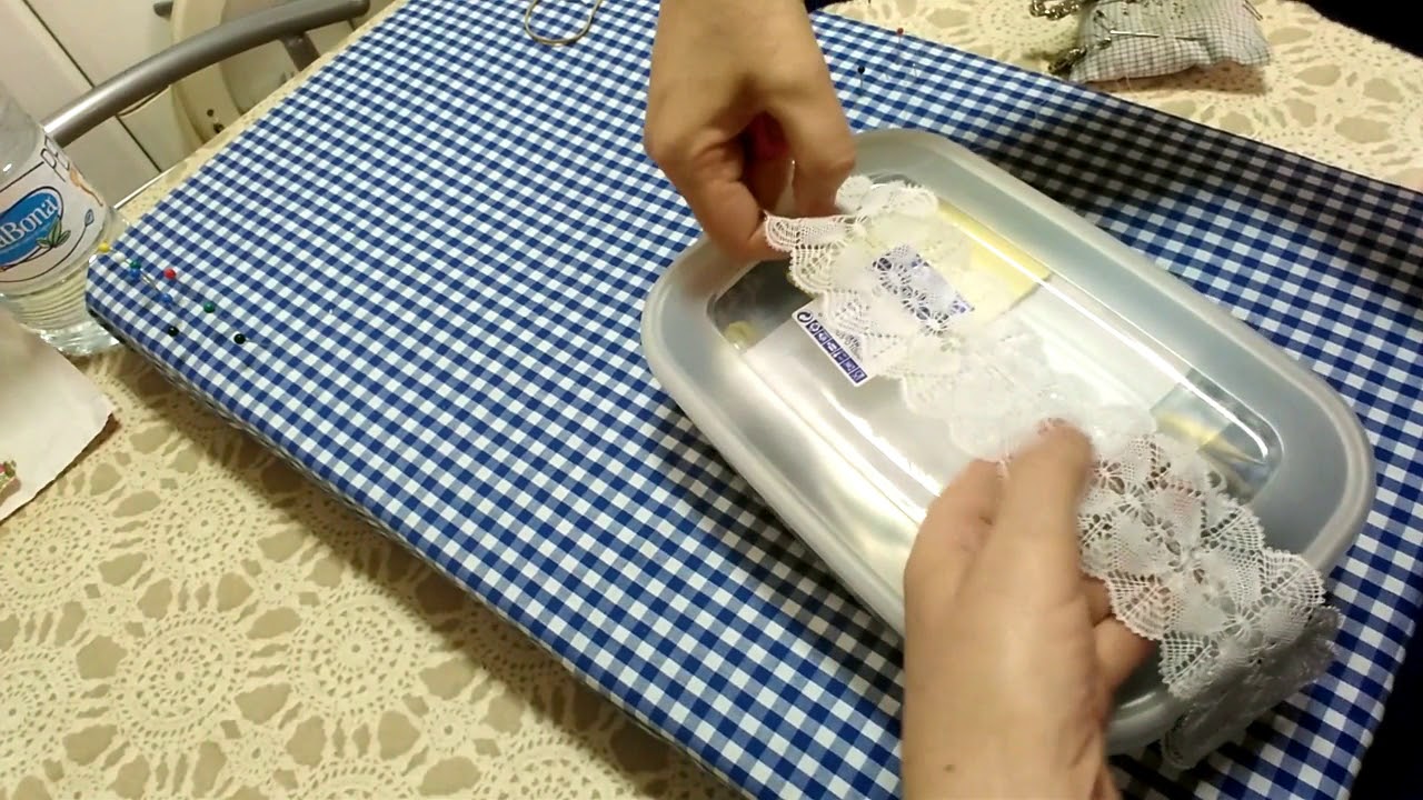 Haciendo una liga de novia - Parte 5 (Coser el elástico a la liga)