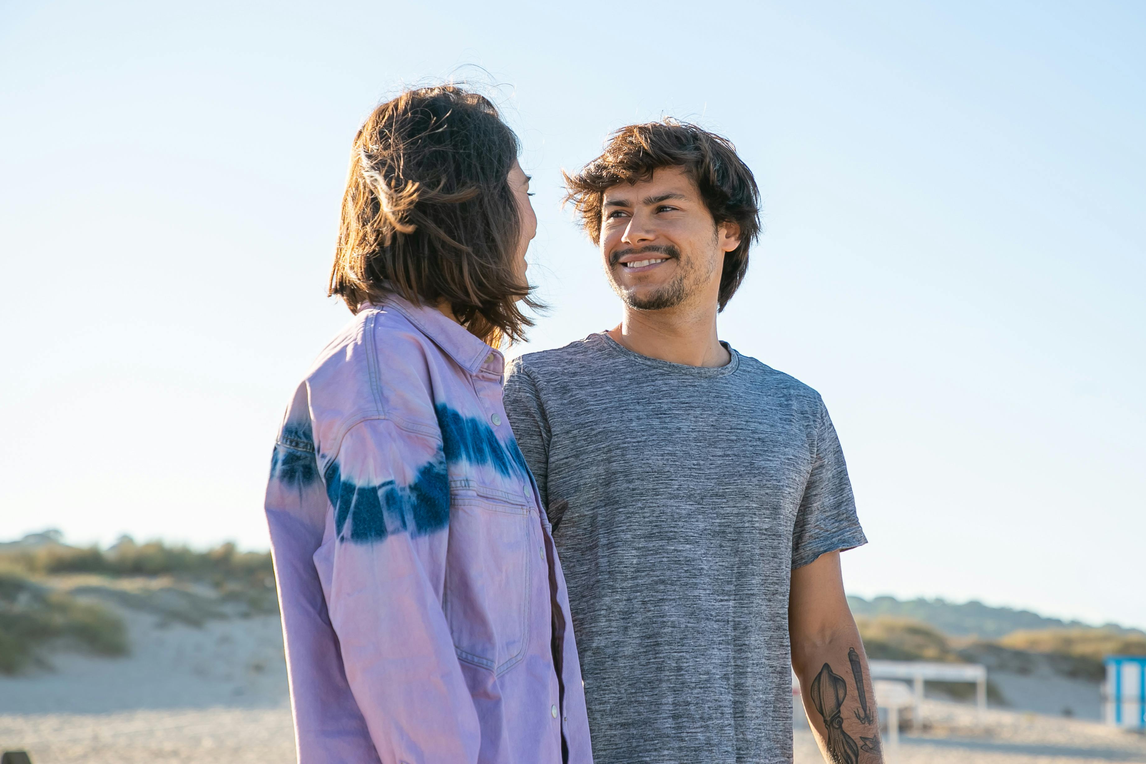 smiling man looking at partner