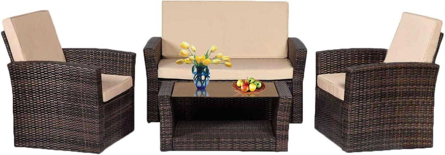 5 Piece Bonita All Weather Resin Wicker Furniture Set