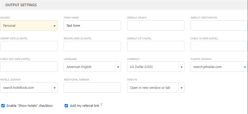 Aviasales search form (old version) - Travelpayouts Help Center